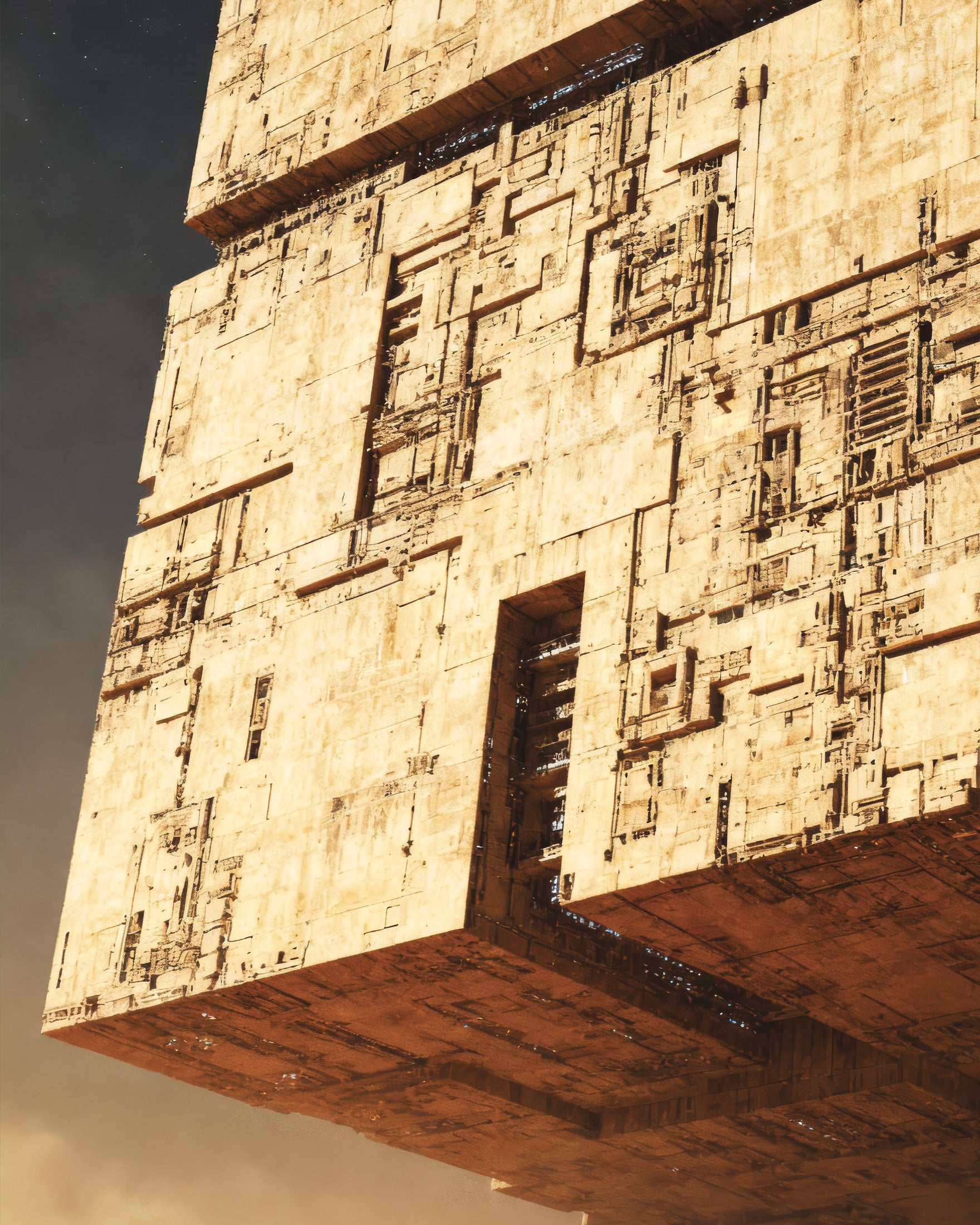 거대한 사막 큐브, 듄, SF 메가스트럭처 아트 프린트 포스터