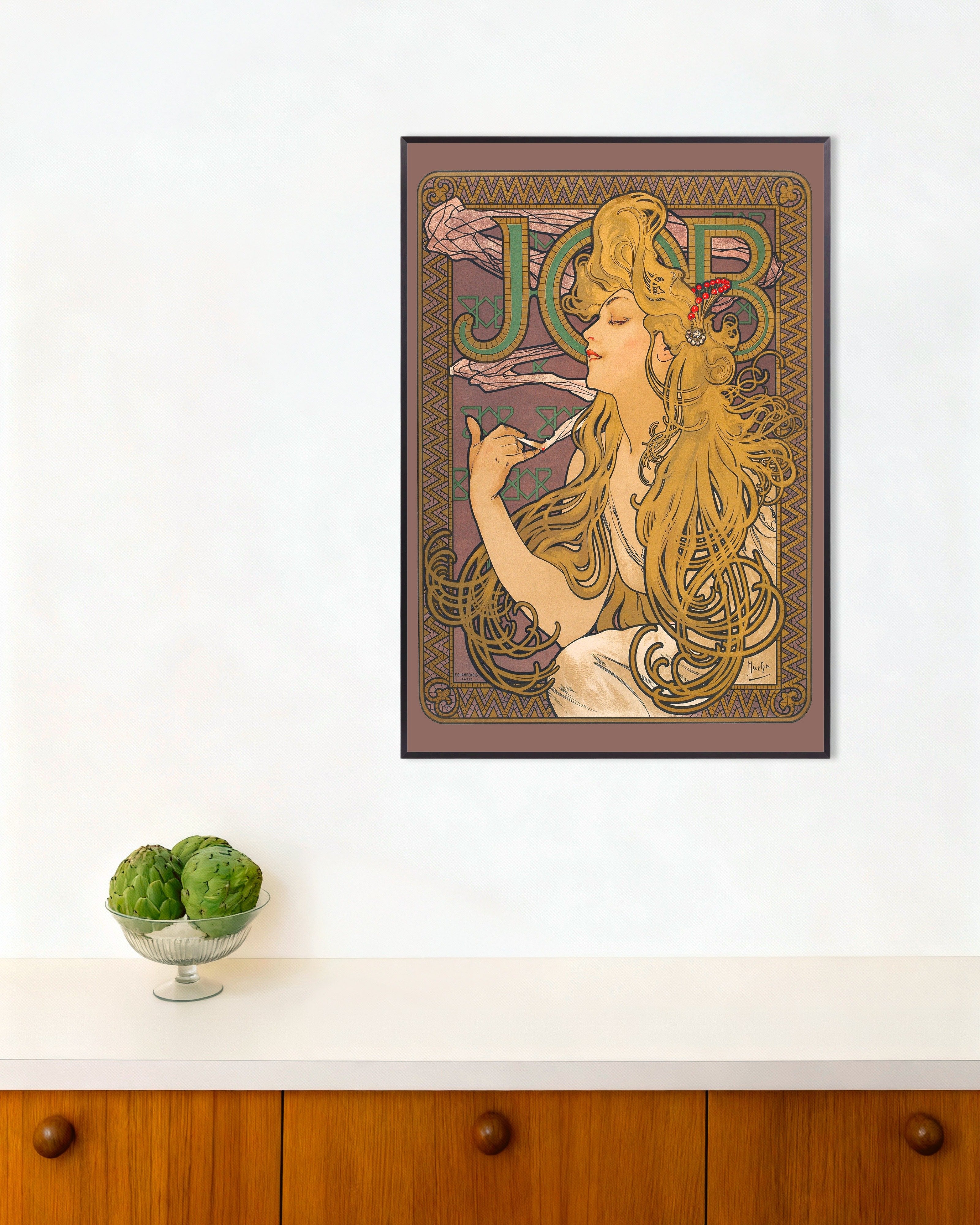 Poster of Job (1896) by Alfons Mucha - Print, with metal frame