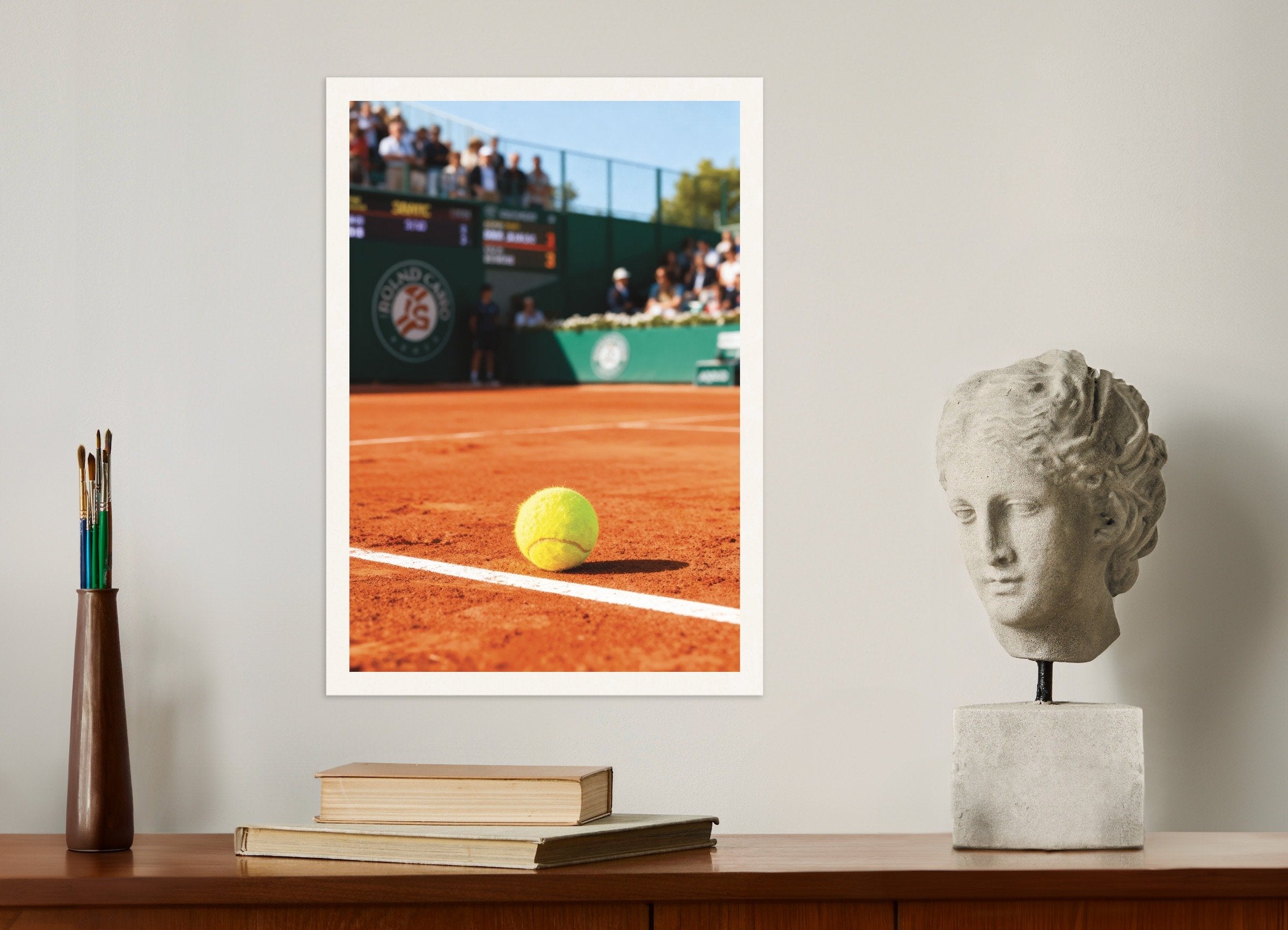 Poster of Roland Garros tennis poster – Clay court photography print