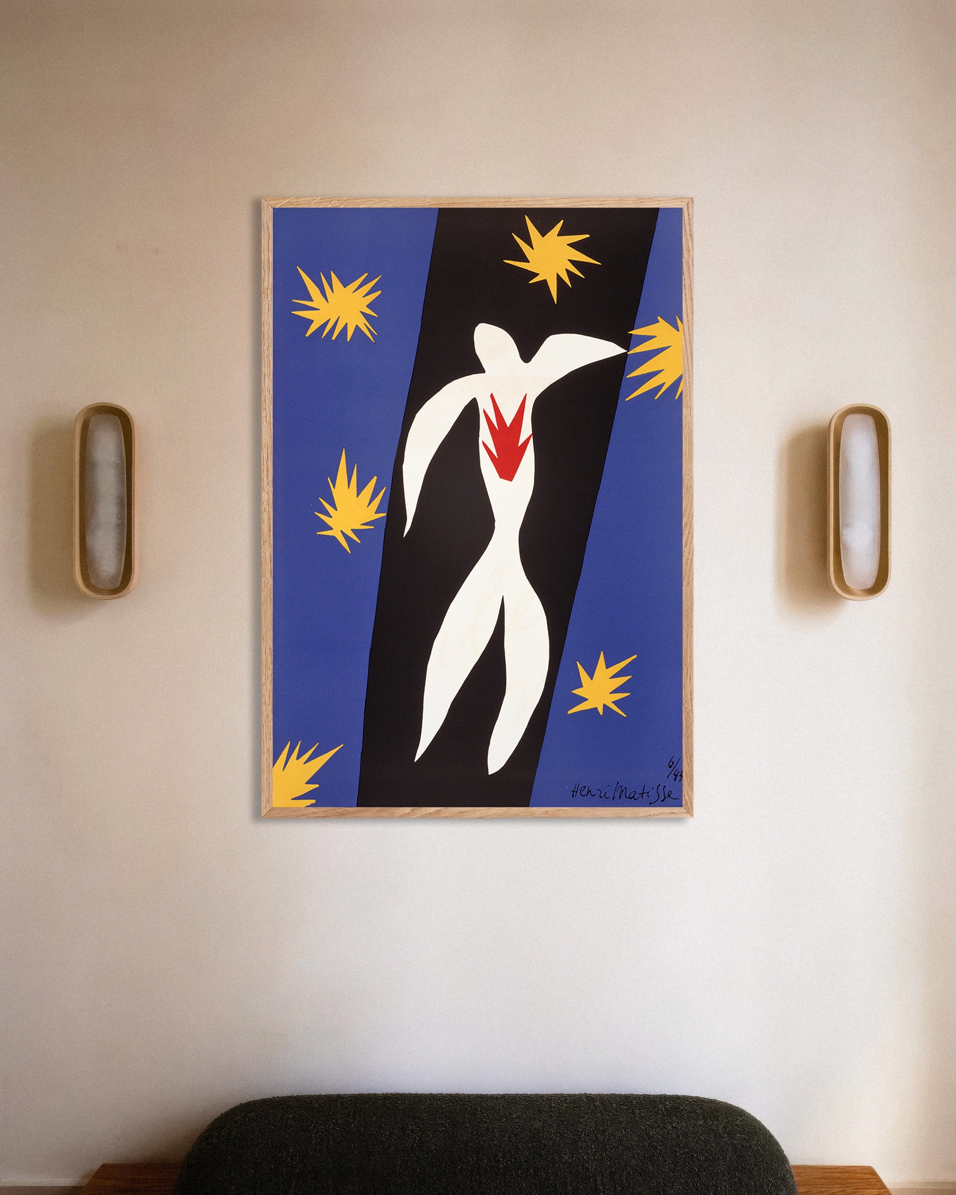 Poster of Verve, de la couleur (1945) by Henri Matisse - Poster, with natural wooden frame