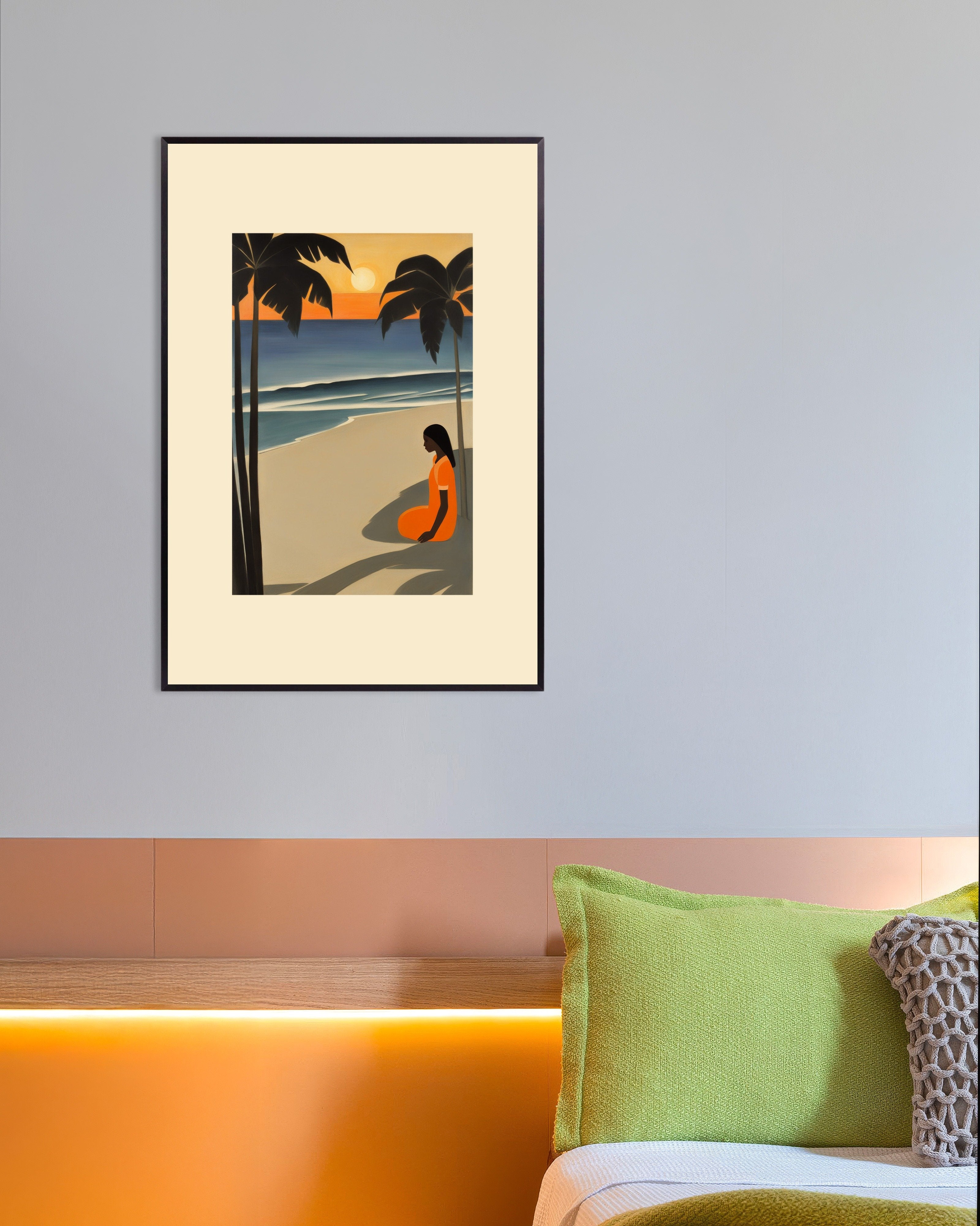 Poster of In the perfumed land caressed by the sun, Baudelaire, no text, with metal frame