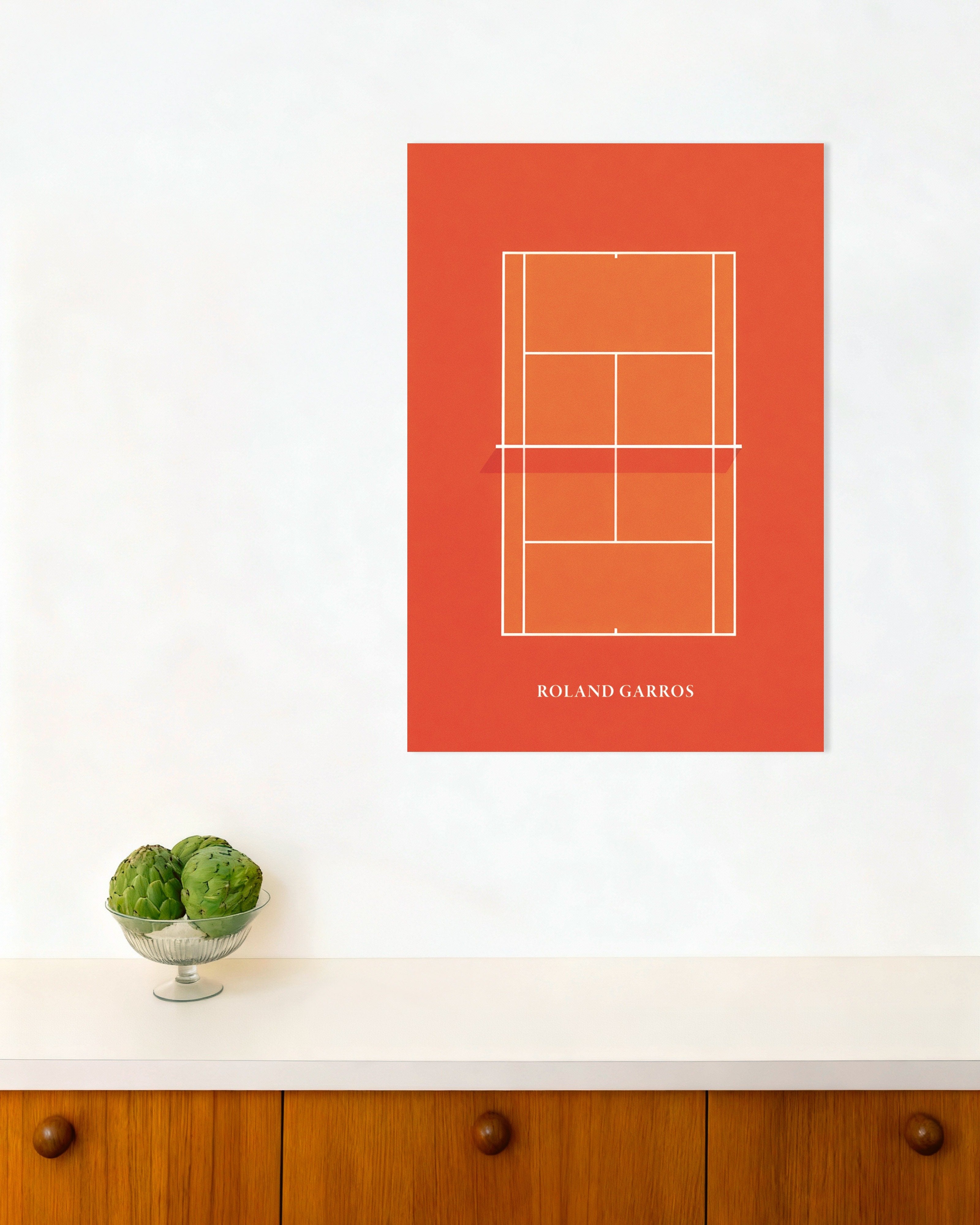 Poster of Roland Garros poster – Clay court tennis art print