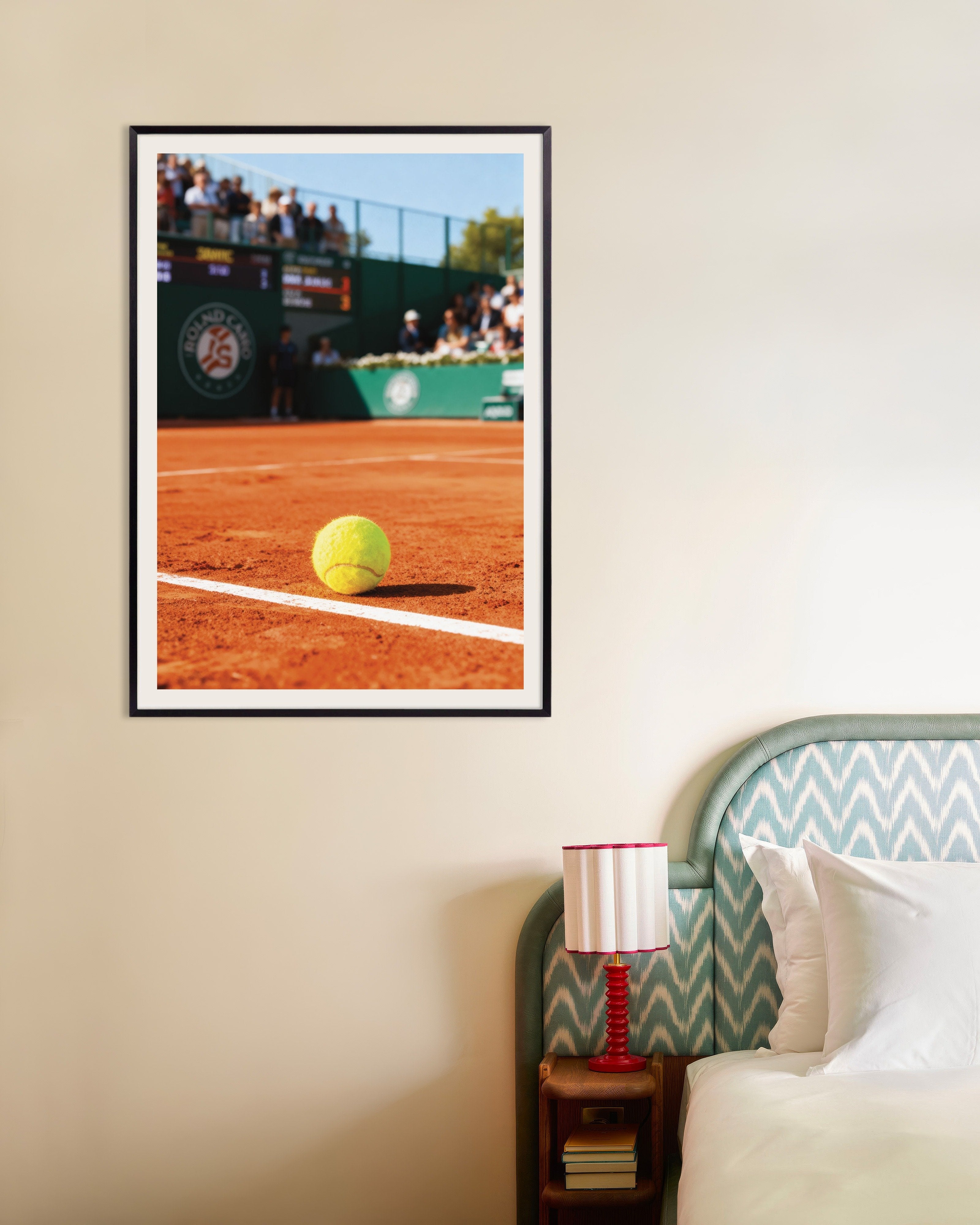 Poster of Roland Garros tennis poster – Clay court photography print, with metal frame