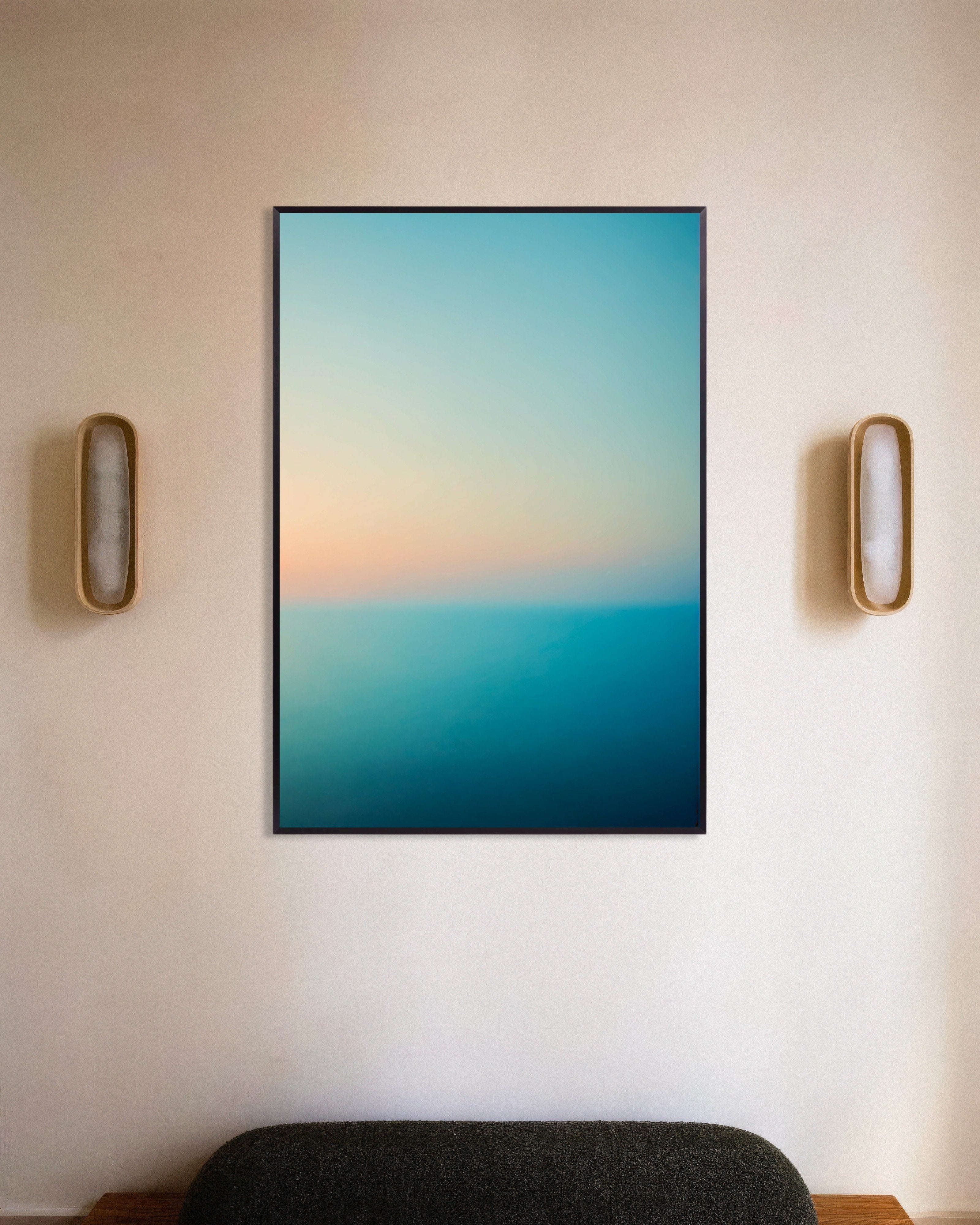 Poster of Soothing Abstract Blue Gradients, Ocean - Poster, with metal frame