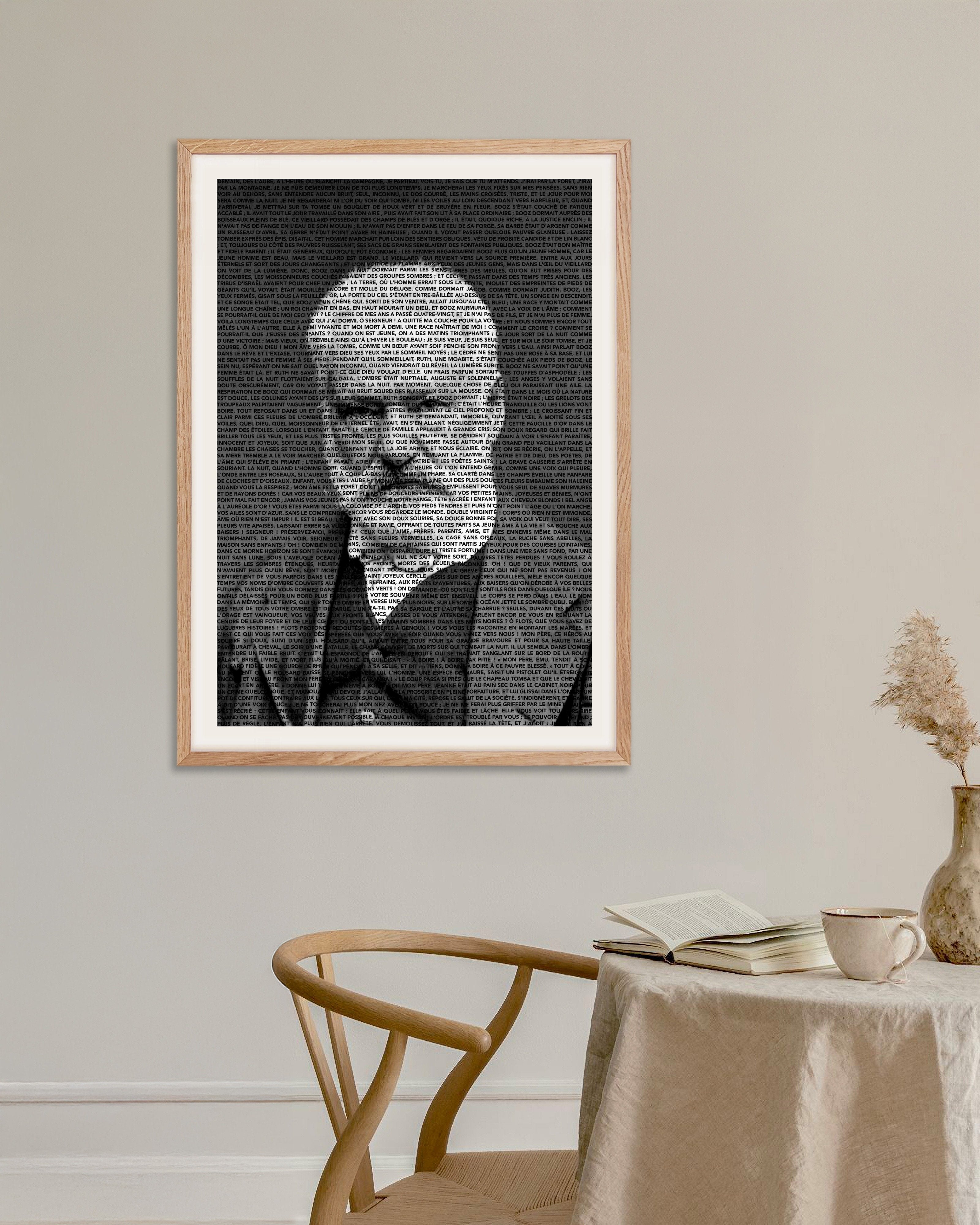 Poster of The Contemplations Typographic Portrait - Poster, with natural wooden frame