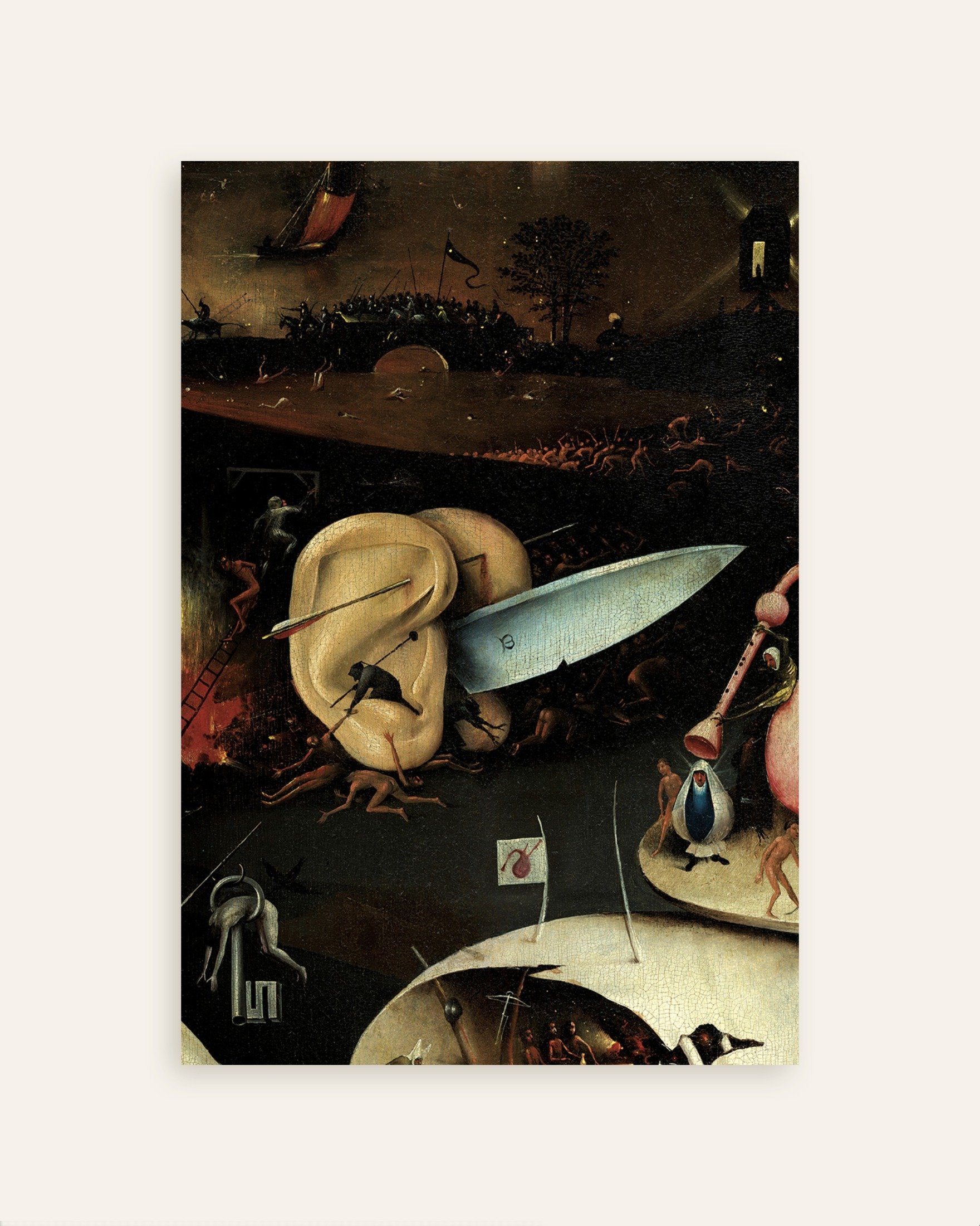 Poster of The giant ears and knife - Detail from The Garden of Earthly Delights, thumbnail
