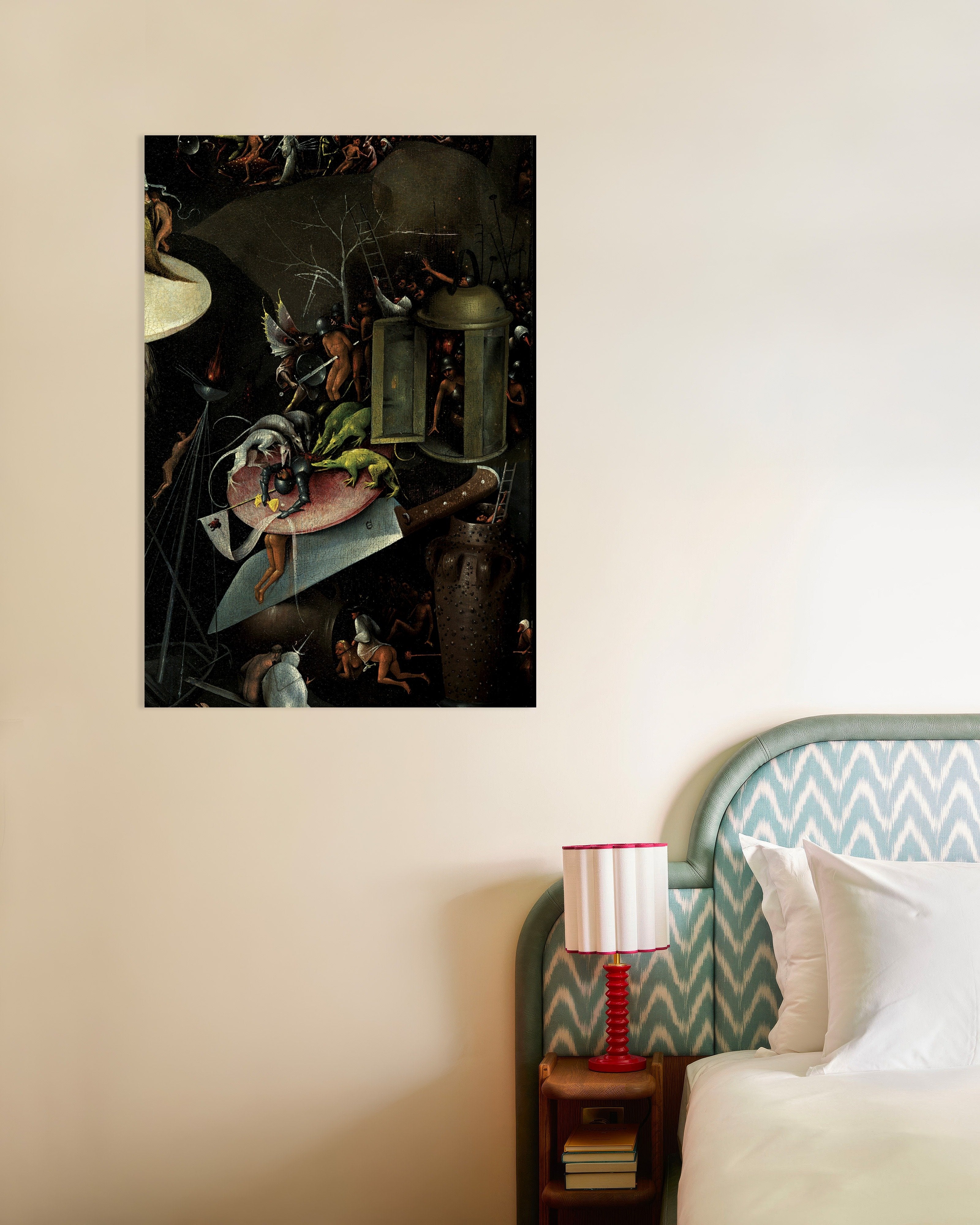 Poster of The knight and the hounds - Detail from The Garden of Earthly Delights