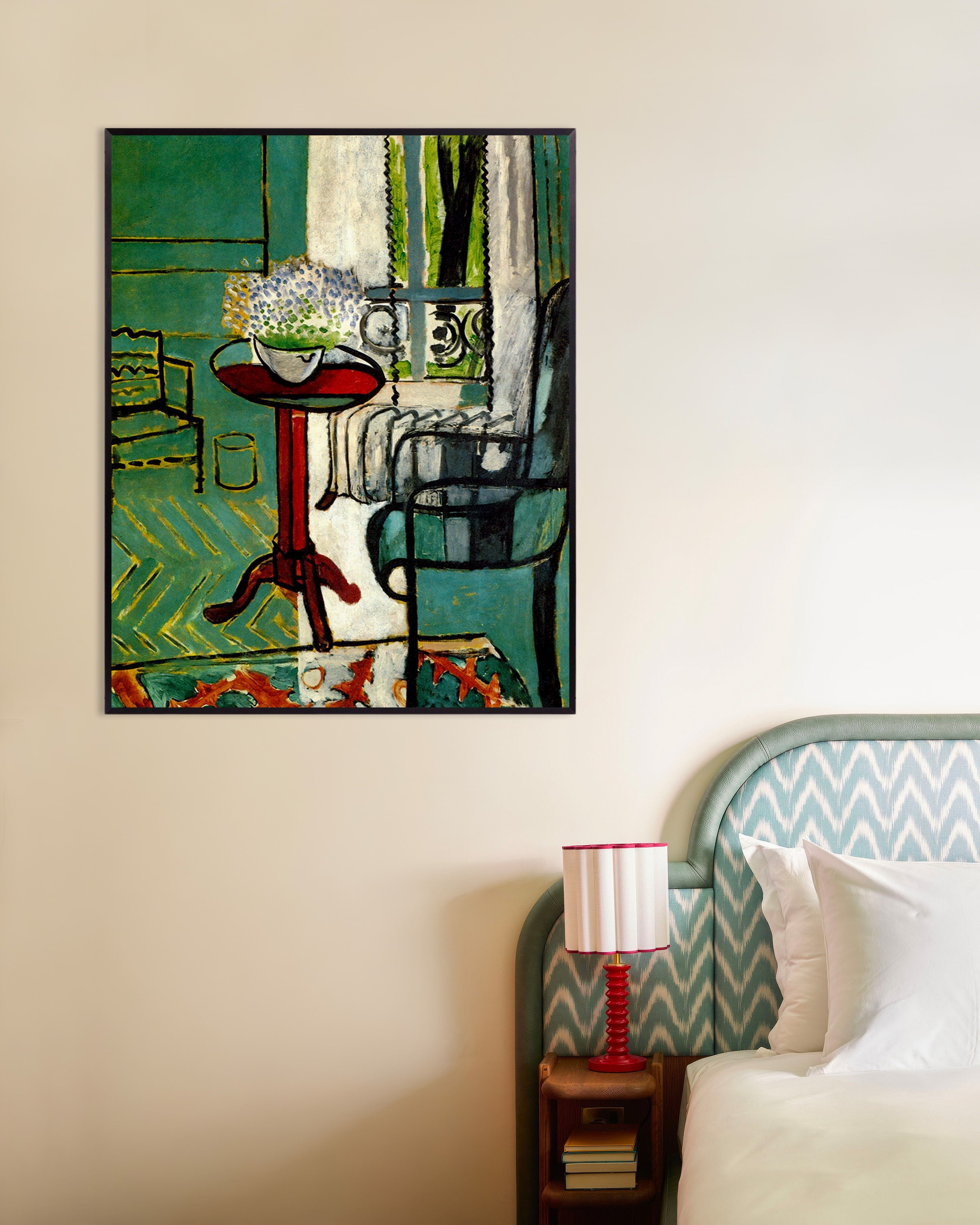 Poster of The window (Interior with forget-me-nots) by Henri Matisse, with metal frame