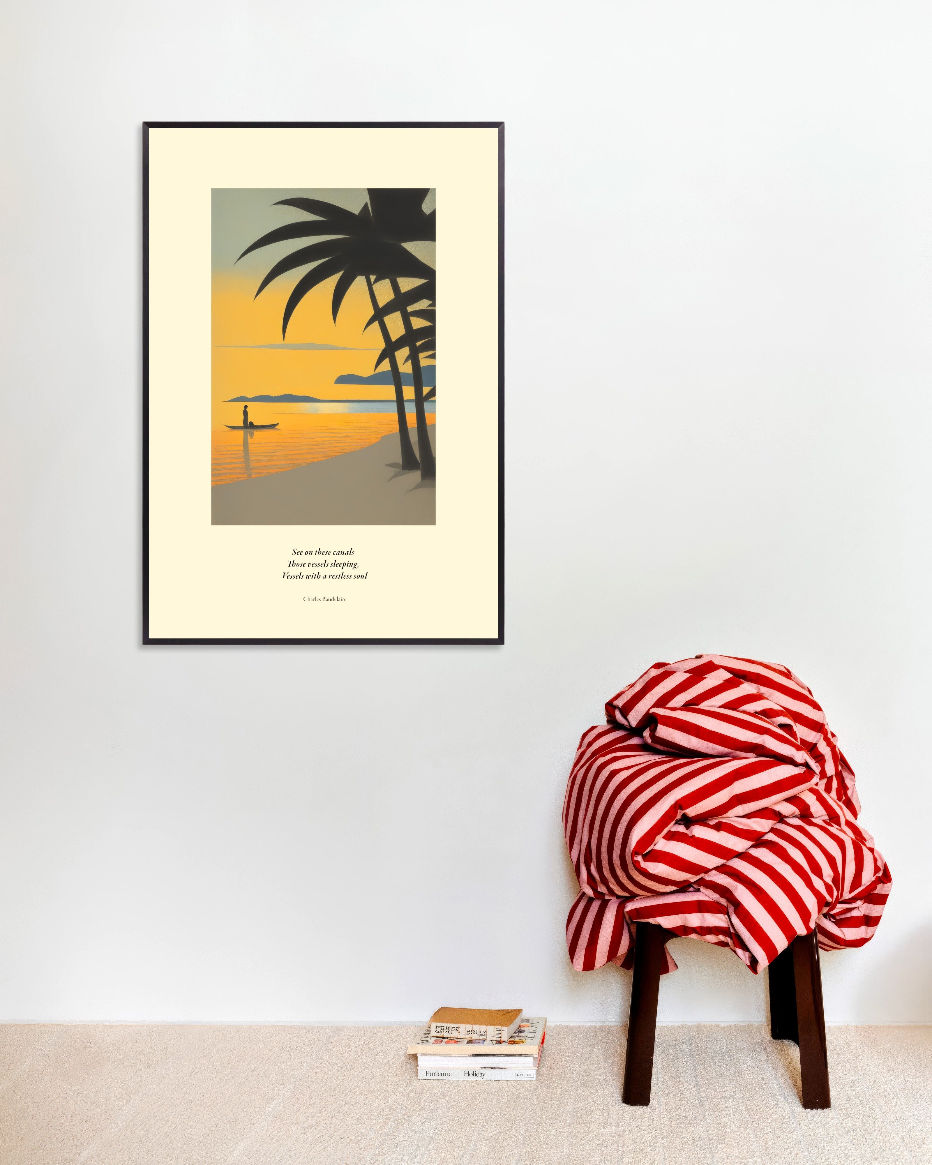 Poster of Wandering ships, Baudelaire, with metal frame