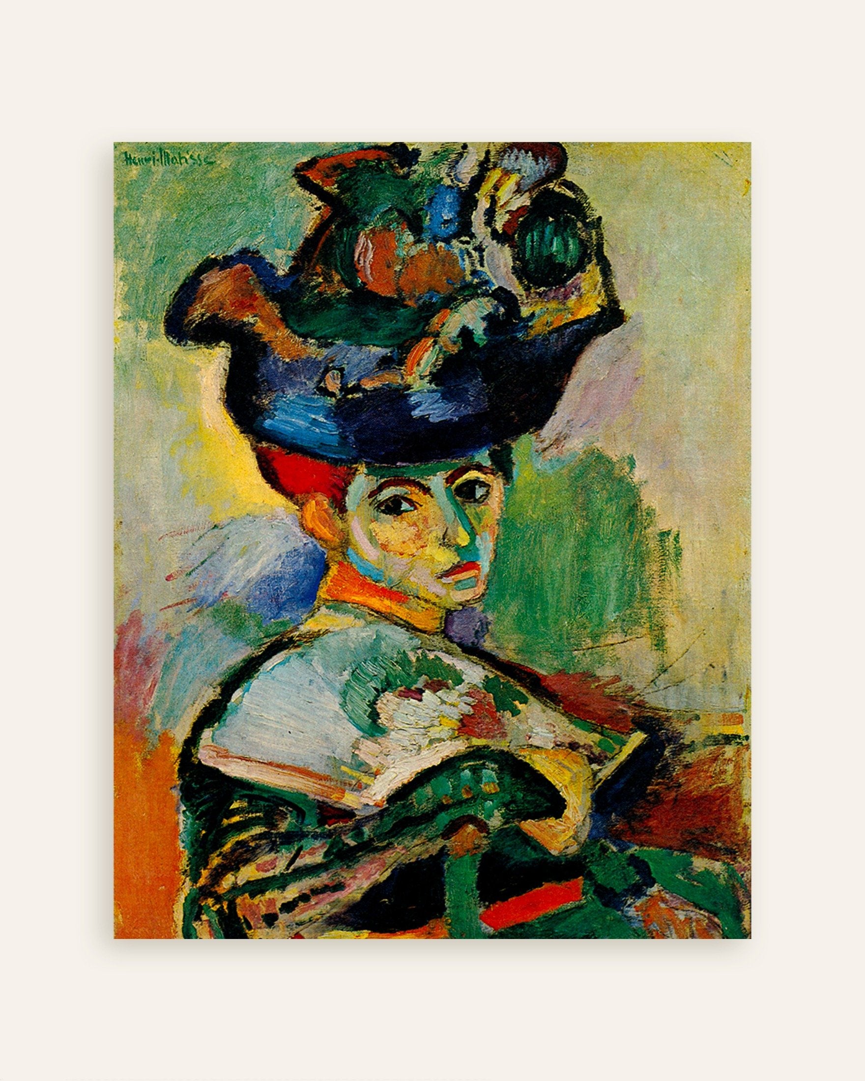 Poster of Woman with the hat (1905) by Henri Matisse, thumbnail